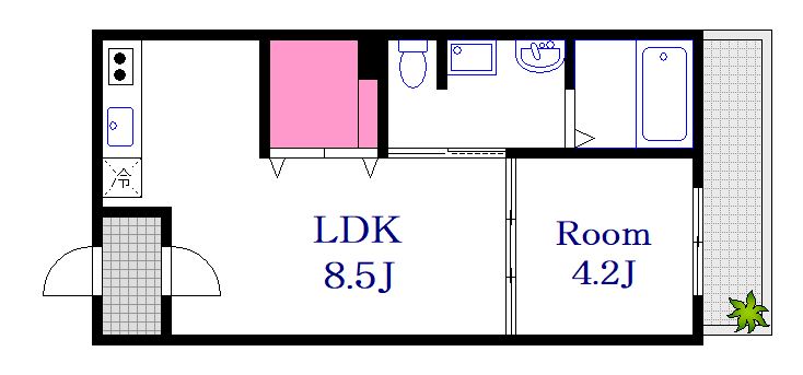 広島市中区小町のマンションの間取り