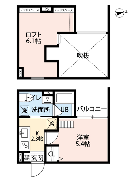 尼崎市瓦宮のアパートの間取り