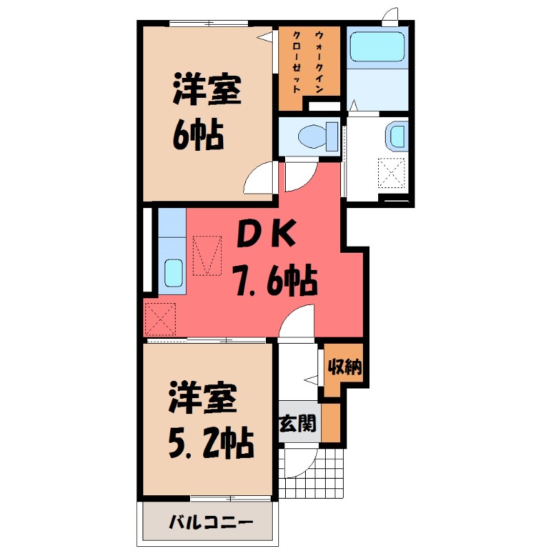 古河市水海のアパートの間取り