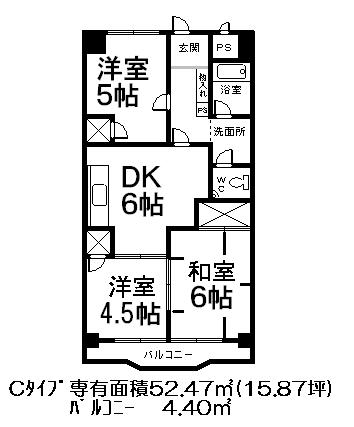 高松市太田下町のマンションの間取り