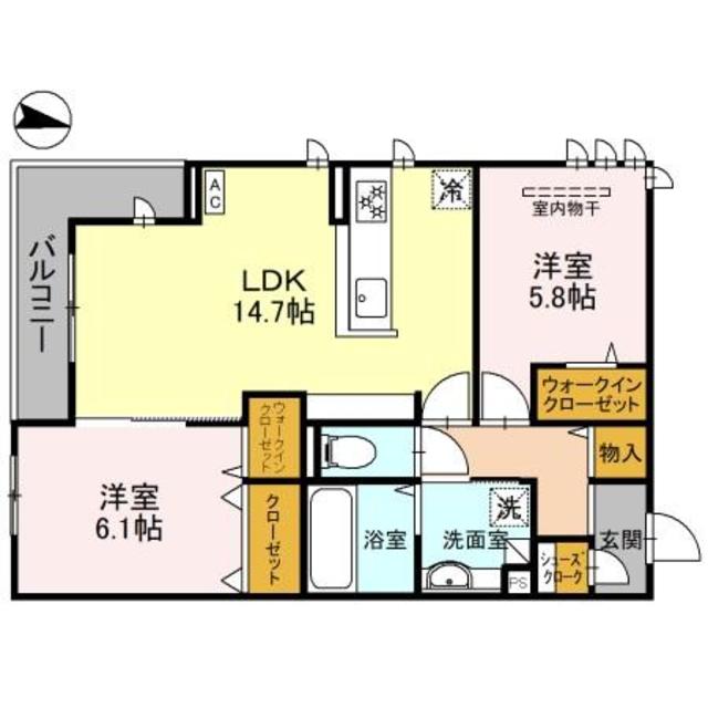 堺市北区百舌鳥本町のアパートの間取り