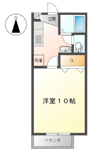 福島市伏拝のアパートの間取り