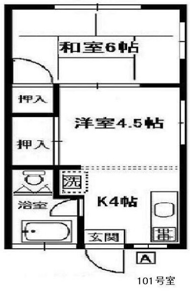 相模原市南区相南のアパートの間取り