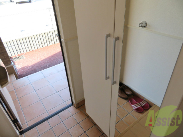 玄関　玄関から撮影しました。シューズボックスは姿見つきですね