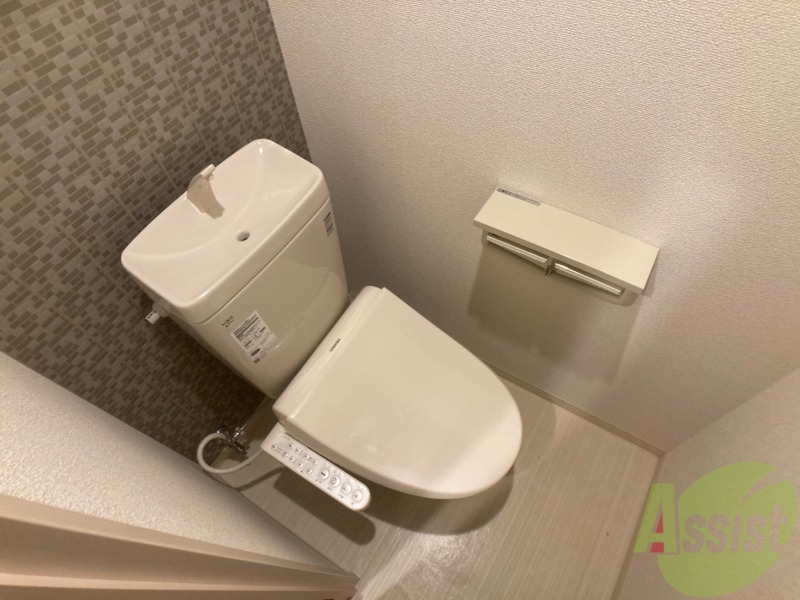 トイレ　ウォシュレット機能がついたトイレ。安心して使用できますね。