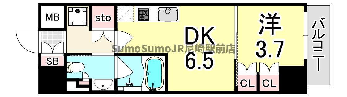 ザ・パークハビオ塚本の間取り写真