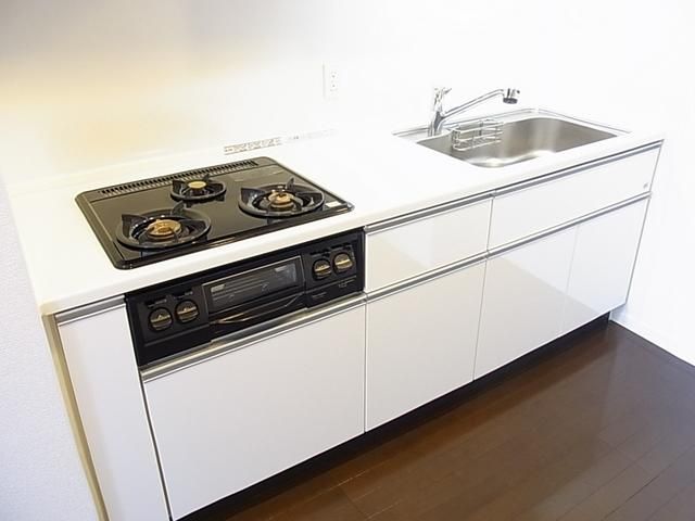 キッチン　機能的な3口システムキッチン