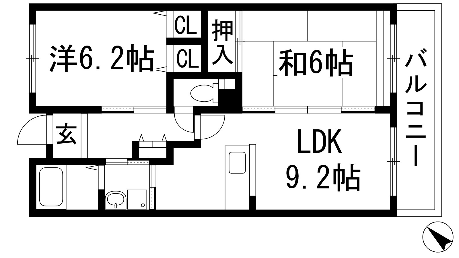阪急宝塚線 池田駅 徒歩17分 7階建 築21年の間取り写真