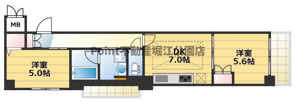 地下鉄堺筋線 北浜駅 徒歩7分 15階建 築13年の間取り写真