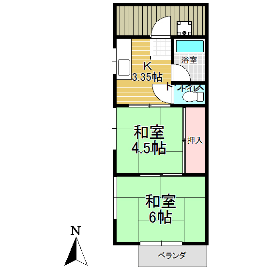 【羽村市緑ヶ丘のアパートの間取り】