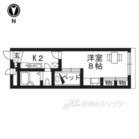 相楽郡精華町大字下狛のアパートの間取り