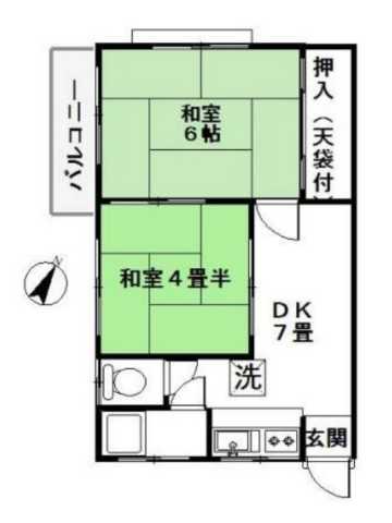 目黒区中目黒のアパートの間取り