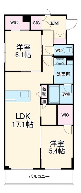 埼玉県川口市芝樋ノ爪１（マンション）の賃貸物件の間取り