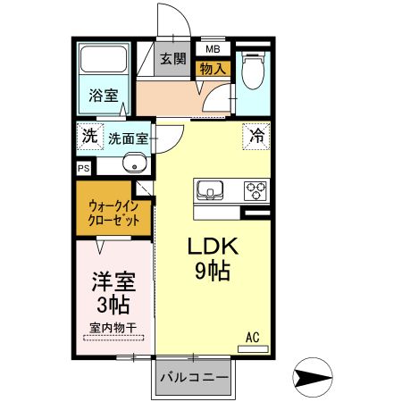 ロイジェントパークス広野　Ｄの間取り