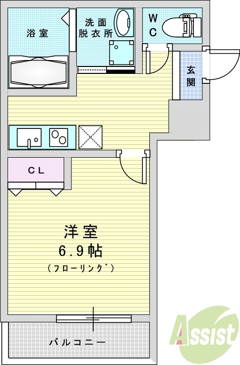 大阪市西淀川区出来島のアパートの間取り