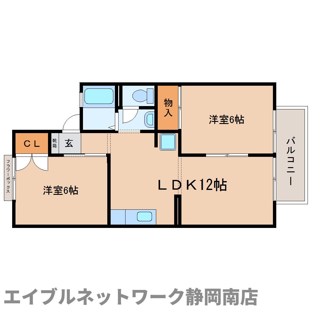 藤枝市駿河台のアパートの間取り