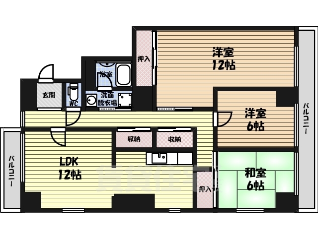 石町マンションの間取り