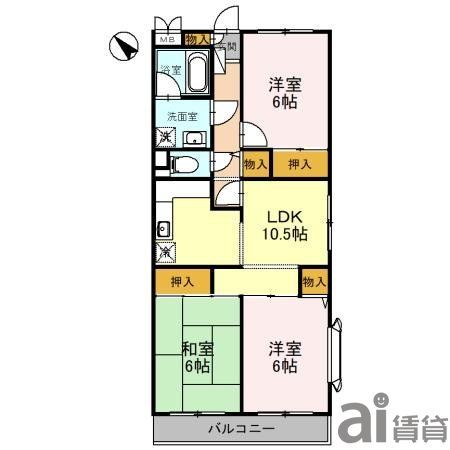 ラフィーネ鶴ヶ岡の間取り