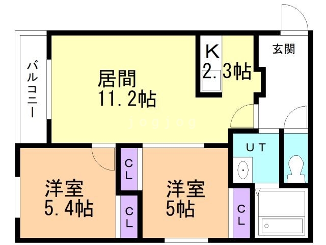 旭川市四条通のマンションの間取り