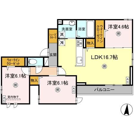 福岡市早良区藤崎のアパートの間取り