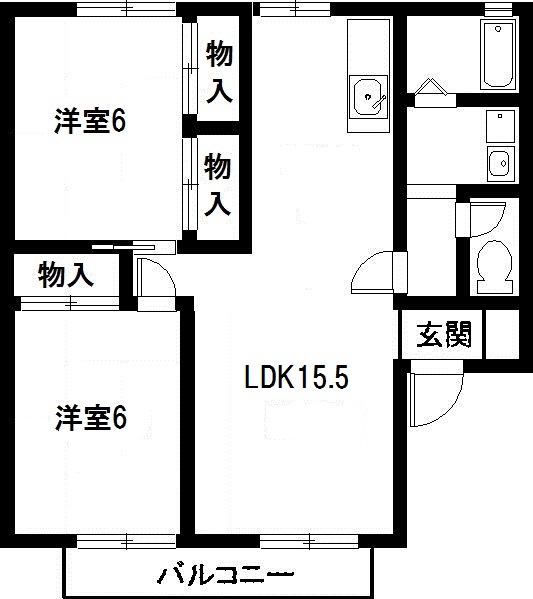 西尾市住崎のアパートの間取り