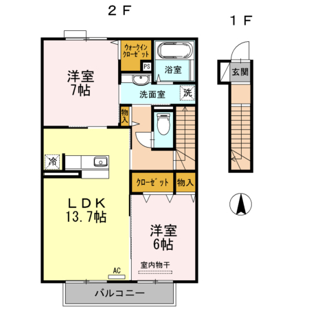 フェミナ渡辺IIの間取り