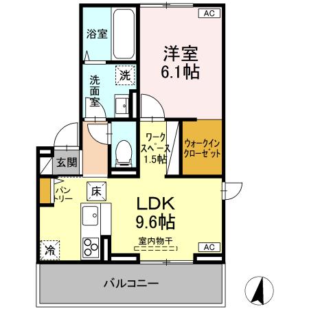 郡山市桑野のアパートの間取り