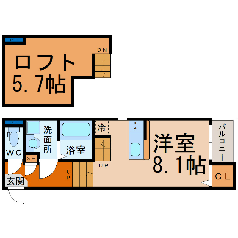 名古屋市昭和区安田通のアパートの間取り