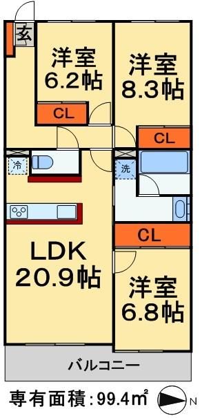 リリファ松戸の間取り