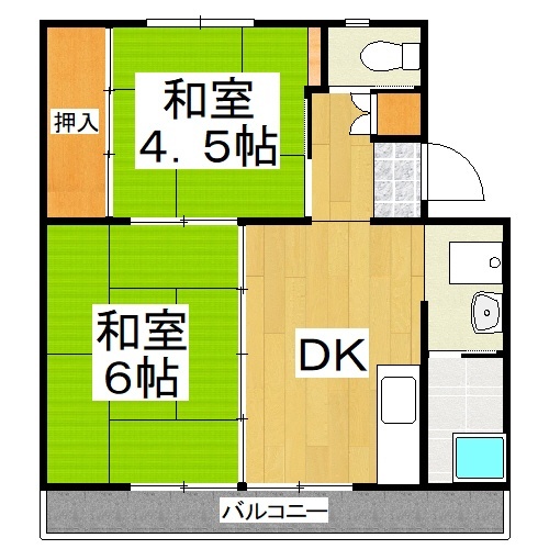 備前市吉永町吉永中のマンションの間取り