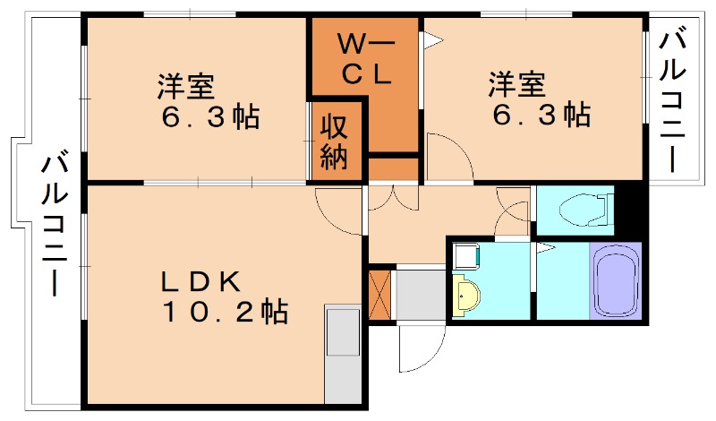 古賀市小竹のマンションの間取り