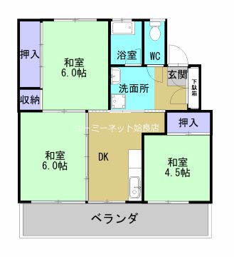 【姶良市加治木町小山田のマンションの間取り】