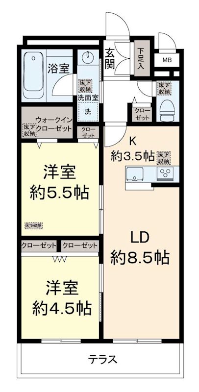 京王ラフィネ橋本テラスの間取り