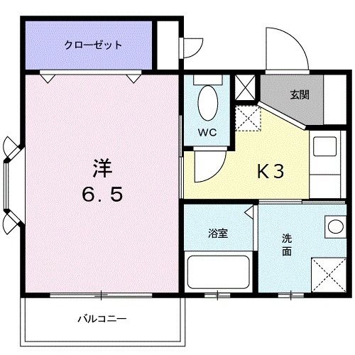 【下関市山の田西町のアパートの間取り】