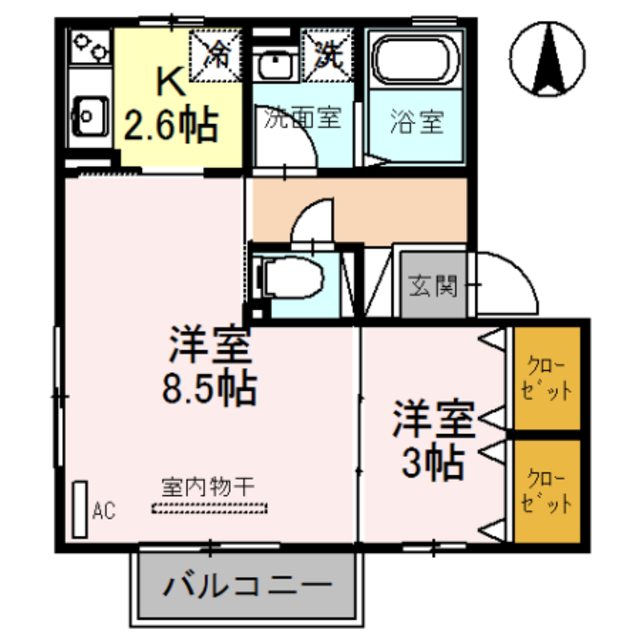 【豊中市庄内栄町のアパートの間取り】