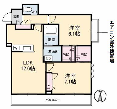 都窪郡早島町早島のマンションの間取り