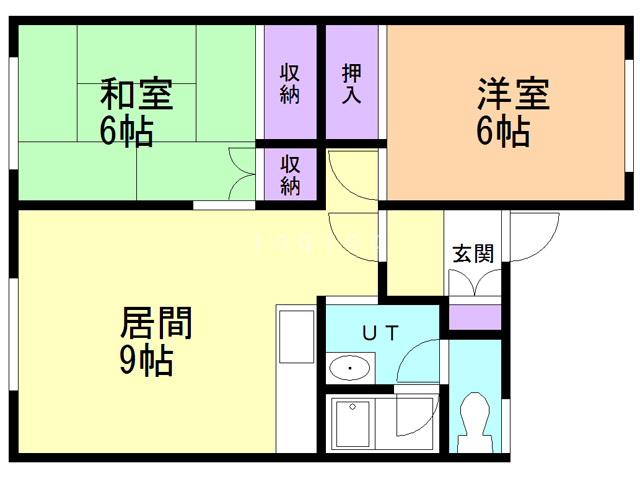 旭川市東五条のアパートの間取り