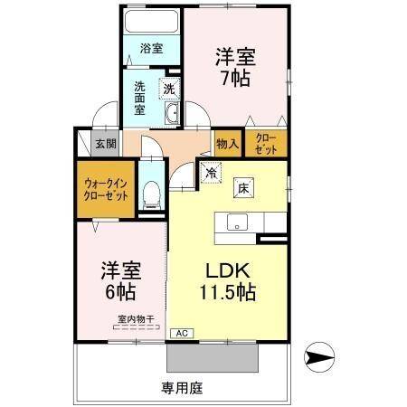 サンディーア A・B棟の間取り
