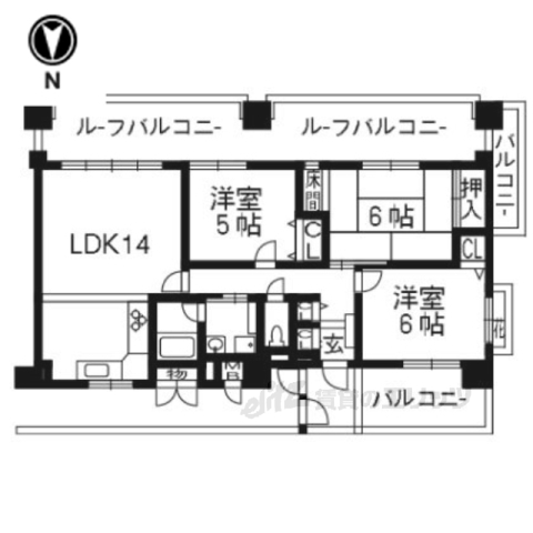 シャルマンコーポ円町６０３の間取り