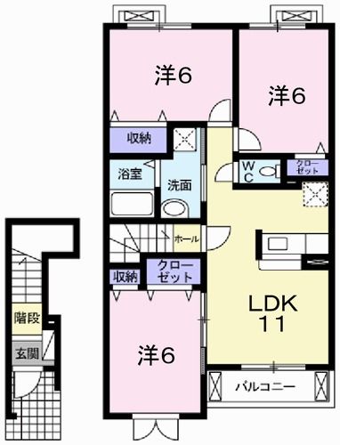 フェリア香呂Ａの間取り