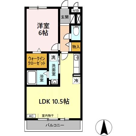 名古屋市北区如意のアパートの間取り