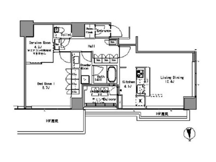 港区浜松町のマンションの間取り