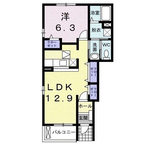 鈴鹿市安塚町のアパートの間取り