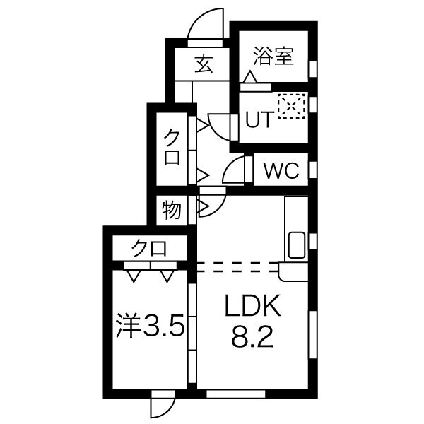 西村山郡河北町谷地のアパートの間取り