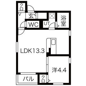 名古屋市北区上飯田北町のアパートの間取り