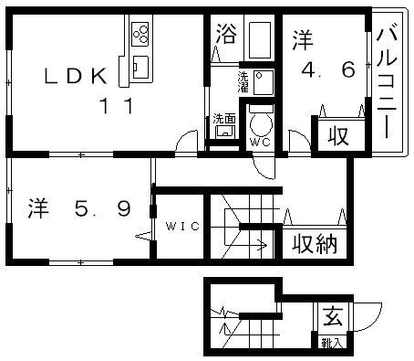 Woodlark桃山台 A棟(ウッドラーク)の間取り