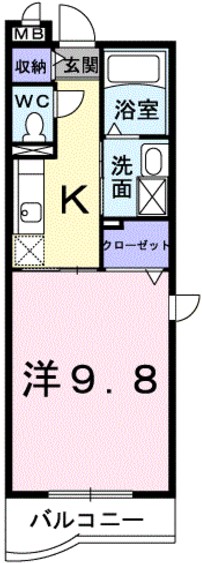 岡山市北区富田のマンションの間取り