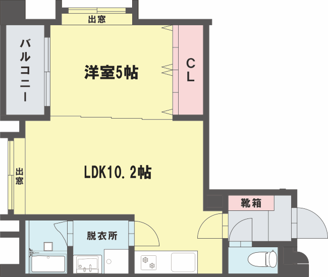 熊本市中央区菅原町のマンションの間取り