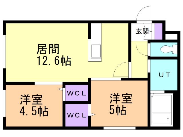 札幌市厚別区厚別南のマンションの間取り