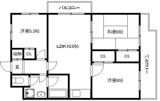 京都市伏見区竹田段川原町のマンションの間取り